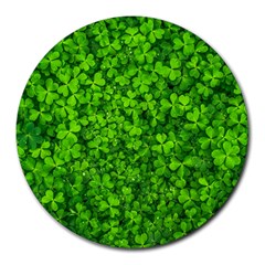 Shamrock Clovers Green Irish St  Patrick Ireland Good Luck Symbol 8000 Sv Round Mousepads by yoursparklingshop