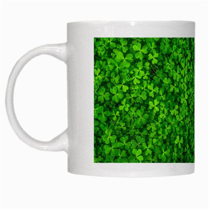 Shamrock Clovers Green Irish St  Patrick Ireland Good Luck Symbol 8000 Sv White Mugs