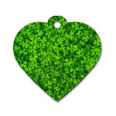 Shamrock Clovers Green Irish St  Patrick Ireland Good Luck Symbol 8000 Sv Dog Tag Heart (one Side) by yoursparklingshop