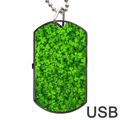 Shamrock Clovers Green Irish St  Patrick Ireland Good Luck Symbol 8000 Sv Dog Tag Usb Flash (two Sides)  by yoursparklingshop