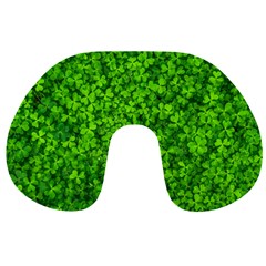 Shamrock Clovers Green Irish St  Patrick Ireland Good Luck Symbol 8000 Sv Travel Neck Pillows by yoursparklingshop