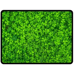 Shamrock Clovers Green Irish St  Patrick Ireland Good Luck Symbol 8000 Sv Double Sided Fleece Blanket (large)  by yoursparklingshop