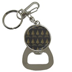 Merry Christmas Tree Typography Black And Gold Festive Bottle Opener Key Chains by yoursparklingshop