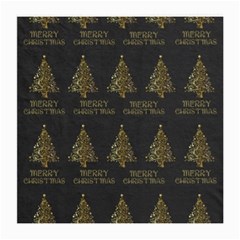 Merry Christmas Tree Typography Black And Gold Festive Medium Glasses Cloth by yoursparklingshop