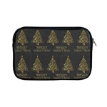 Merry Christmas Tree Typography Black And Gold Festive Apple iPad Mini Zipper Cases Front