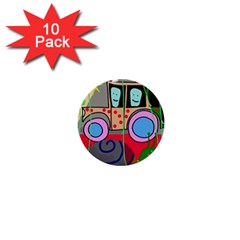 Tractor 1  Mini Buttons (10 Pack)  by Valentinaart