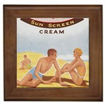 Vintage Summer Sunscreen Advertisement Framed Tiles Front