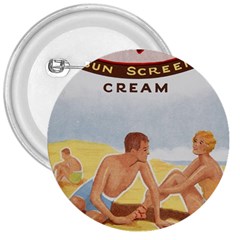 Vintage Summer Sunscreen Advertisement 3  Buttons