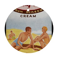 Vintage Summer Sunscreen Advertisement Ornament (round)  by yoursparklingshop