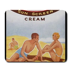 Vintage Summer Sunscreen Advertisement Large Mousepads by yoursparklingshop
