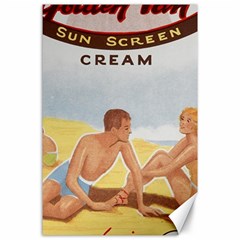 Vintage Summer Sunscreen Advertisement Canvas 24  X 36  by yoursparklingshop