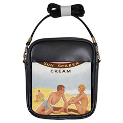 Vintage Summer Sunscreen Advertisement Girls Sling Bags by yoursparklingshop