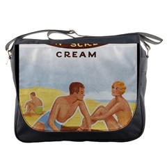 Vintage Summer Sunscreen Advertisement Messenger Bags by yoursparklingshop