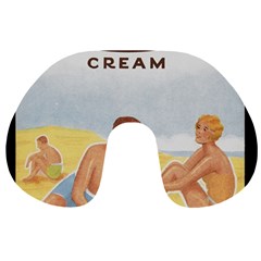 Vintage Summer Sunscreen Advertisement Travel Neck Pillows by yoursparklingshop