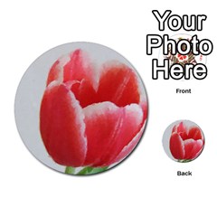 Red Tulip Watercolor Painting Multi-purpose Cards (round)  by picsaspassion