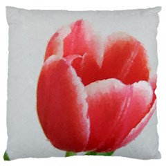 Red Tulip Watercolor Painting Standard Flano Cushion Case (one Side)