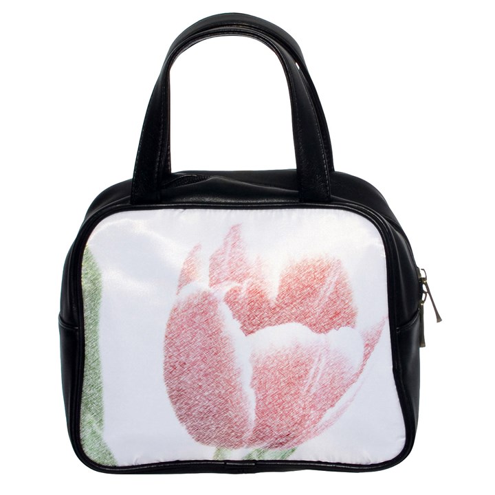 Red Tulip pencil drawing Classic Handbags (2 Sides)
