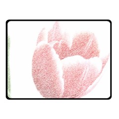 Red Tulip Pencil Drawing Fleece Blanket (small)