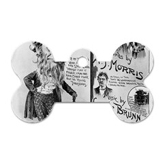 Vintage Song Sheet Lyrics Black White Typography Dog Tag Bone (one Side) by yoursparklingshop