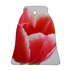 Tulip Red Watercolor Painting Bell Ornament (2 Sides) by picsaspassion