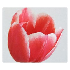 Tulip Red Watercolor Painting Double Sided Flano Blanket (small) 