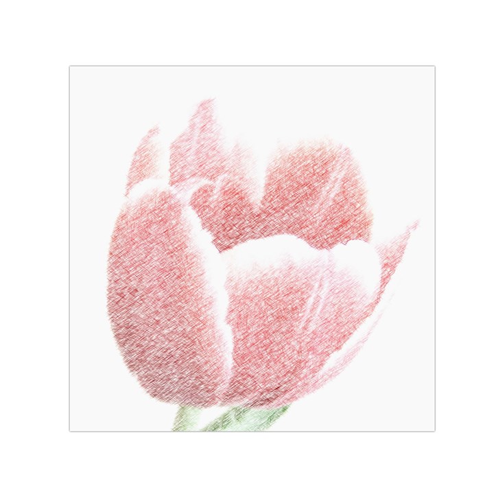 Tulip red pencil drawing art Small Satin Scarf (Square)