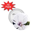 White Magnolia pencil drawing art 1.75  Buttons (10 pack) Front