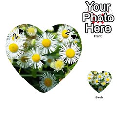 White Summer Flowers Oil Painting Art Playing Cards 54 (heart) 