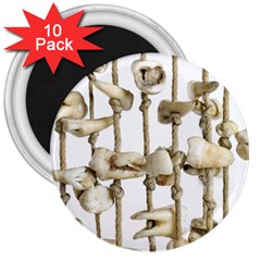 Hanging Human Teeth Dentist Funny Dream Catcher Dental 3  Magnets (10 Pack)  by yoursparklingshop