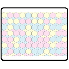 Colorful Honeycomb - Diamond Pattern Double Sided Fleece Blanket (medium)  by picsaspassion