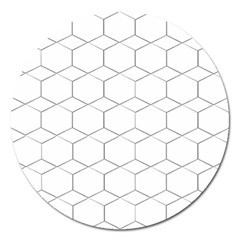  Honeycomb - Diamond Black And White Pattern Magnet 5  (round) by picsaspassion