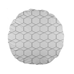  Honeycomb - Diamond Black And White Pattern Standard 15  Premium Flano Round Cushions