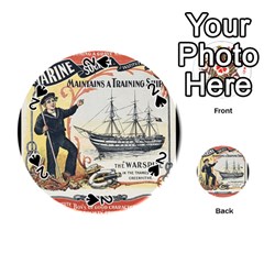 Vintage Advertisement British Navy Marine Typography Playing Cards 54 (round)  by yoursparklingshop