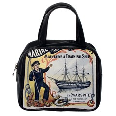 Vintage Advertisement British Navy Marine Typography Classic Handbags (one Side) by yoursparklingshop