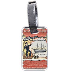 Vintage Advertisement British Navy Marine Typography Luggage Tags (two Sides) by yoursparklingshop
