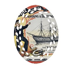Vintage Advertisement British Navy Marine Typography Ornament (oval Filigree)  by yoursparklingshop