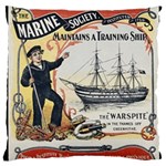 Vintage Advertisement British Navy Marine Typography Large Cushion Case (Two Sides) Front