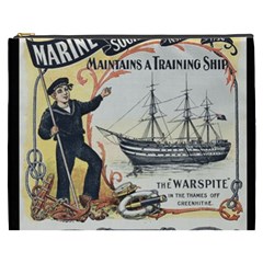 Vintage Advertisement British Navy Marine Typography Cosmetic Bag (xxxl)  by yoursparklingshop