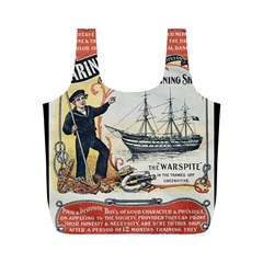 Vintage Advertisement British Navy Marine Typography Full Print Recycle Bags (m)  by yoursparklingshop