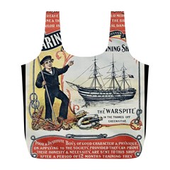 Vintage Advertisement British Navy Marine Typography Full Print Recycle Bags (l)  by yoursparklingshop