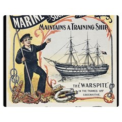 Vintage Advertisement British Navy Marine Typography Double Sided Flano Blanket (medium)  by yoursparklingshop