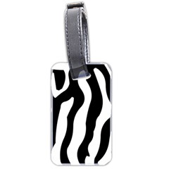 Zebra Horse Skin Pattern Black And White Luggage Tags (two Sides) by picsaspassion