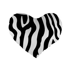 Zebra Horse Skin Pattern Black And White Standard 16  Premium Heart Shape Cushions by picsaspassion