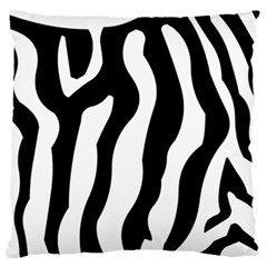 Zebra Horse Skin Pattern Black And White Large Flano Cushion Case (two Sides)