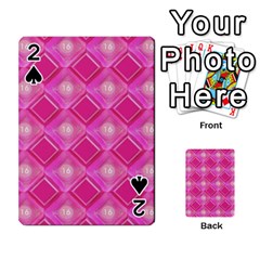 Pink Sweet Number 16 Diamonds Geometric Pattern Playing Cards 54 Designs 