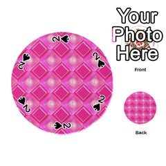 Pink Sweet Number 16 Diamonds Geometric Pattern Playing Cards 54 (round) 