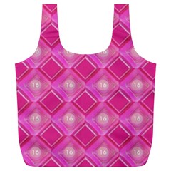 Pink Sweet Number 16 Diamonds Geometric Pattern Full Print Recycle Bags (l)  by yoursparklingshop