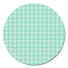 Mint Color Triangle Pattern Magnet 5  (round)