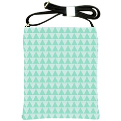 Mint Color Triangle Pattern Shoulder Sling Bags by picsaspassion