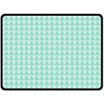 Mint color triangle pattern Fleece Blanket (Large)  80 x60  Blanket Front